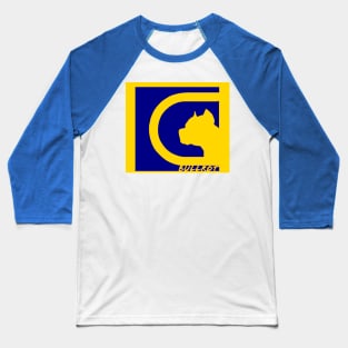 Bullrot Bleu Jaune et Nom Baseball T-Shirt